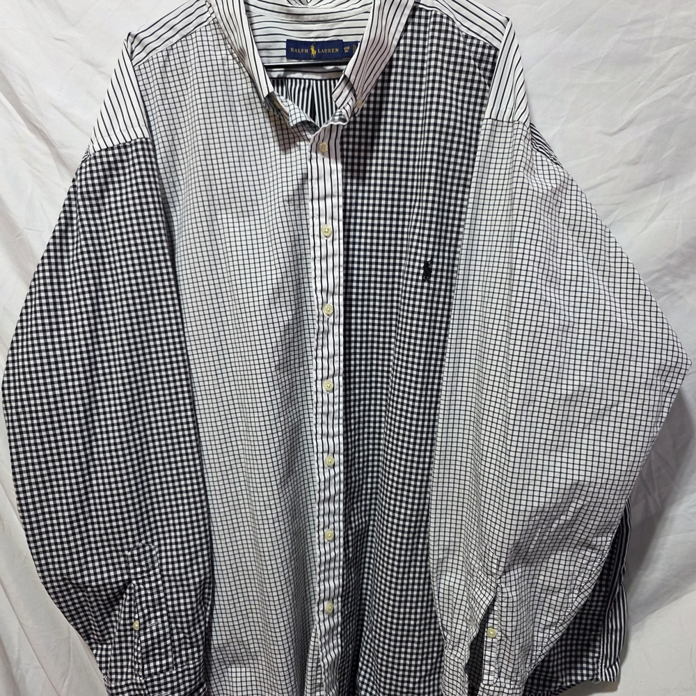 Ralph Lauren Black and White Checkered Men's Shirt
